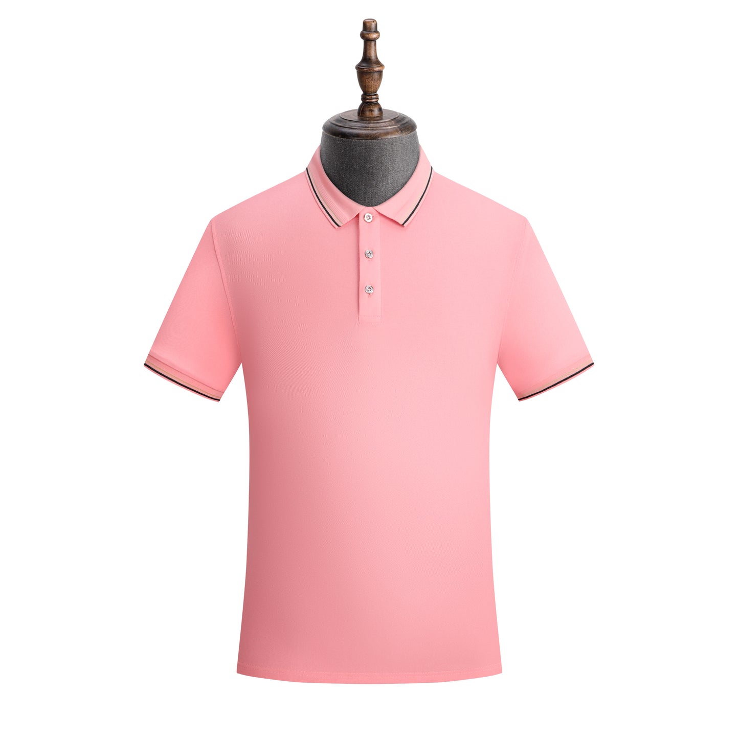 Jacquard Color-Blocking Turn-Down Collar Polo Shirt