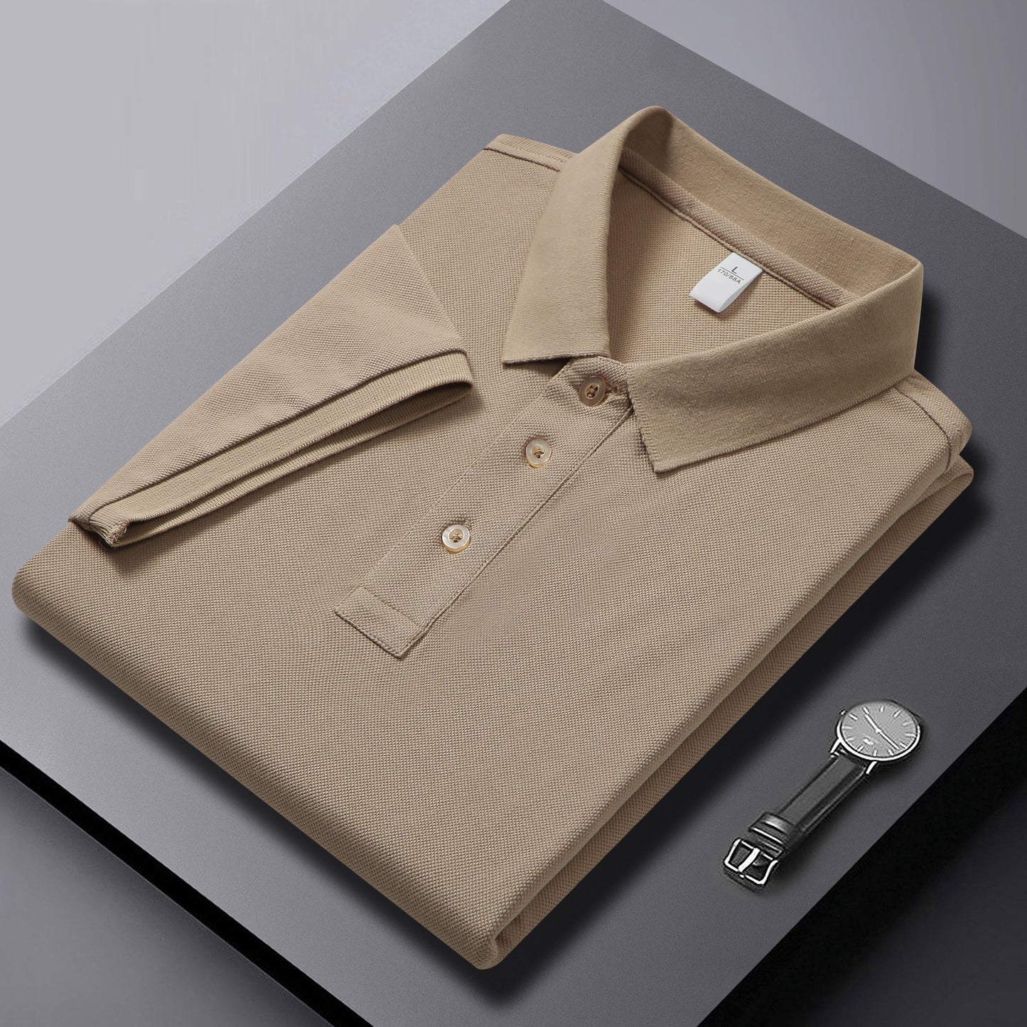 European Combed Cotton Turn-Down Collar Polo Shirt