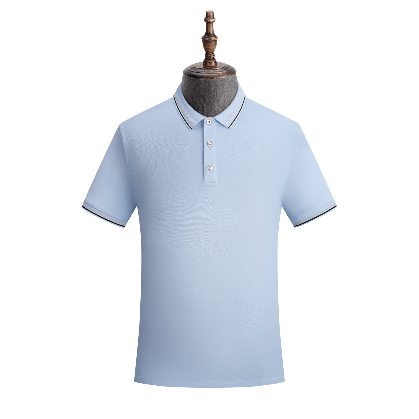 Jacquard Color-Blocking Turn-Down Collar Polo Shirt