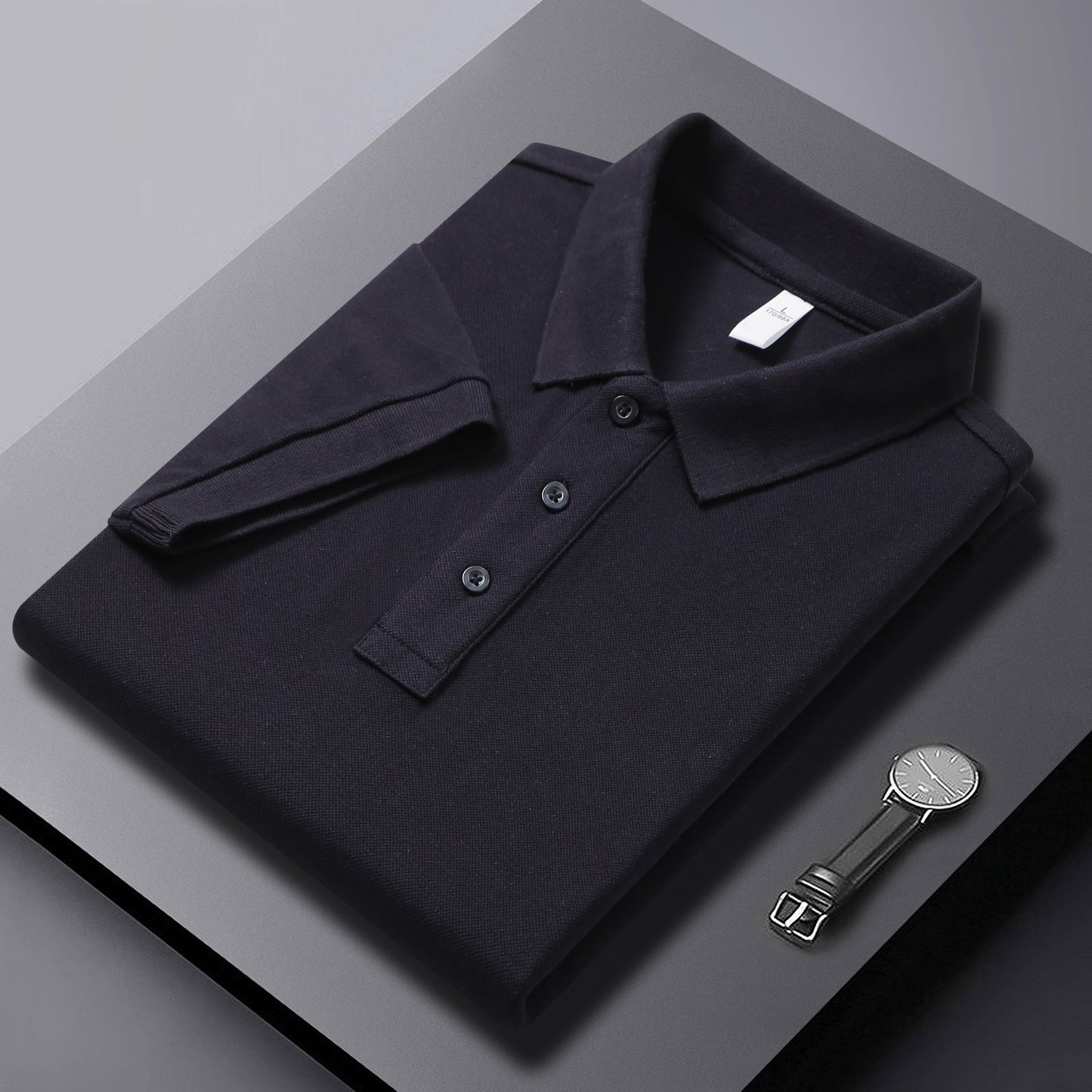 European Combed Cotton Turn-Down Collar Polo Shirt