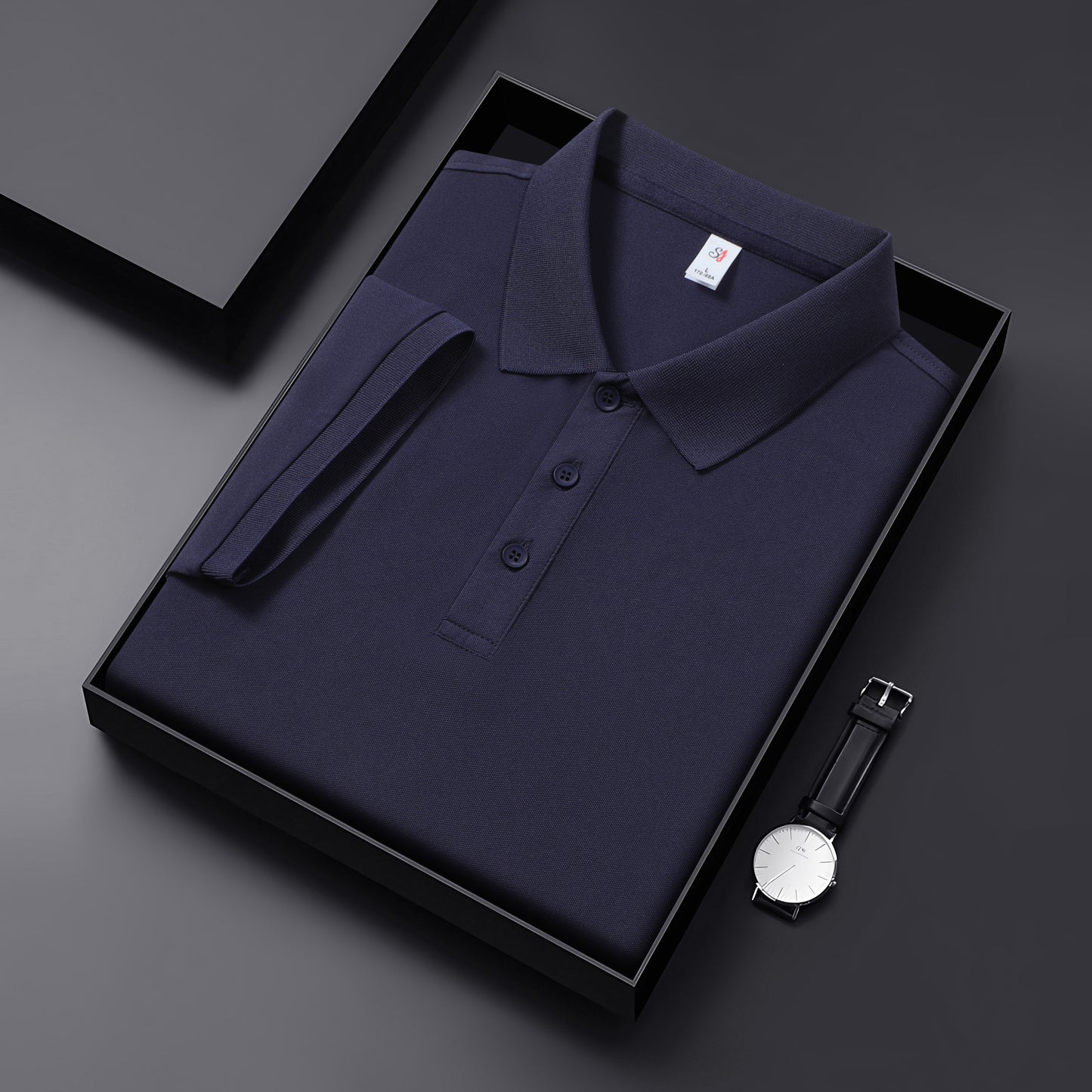 Combed Cotton Solid-Color Turn-Down Collar Polo Shirt