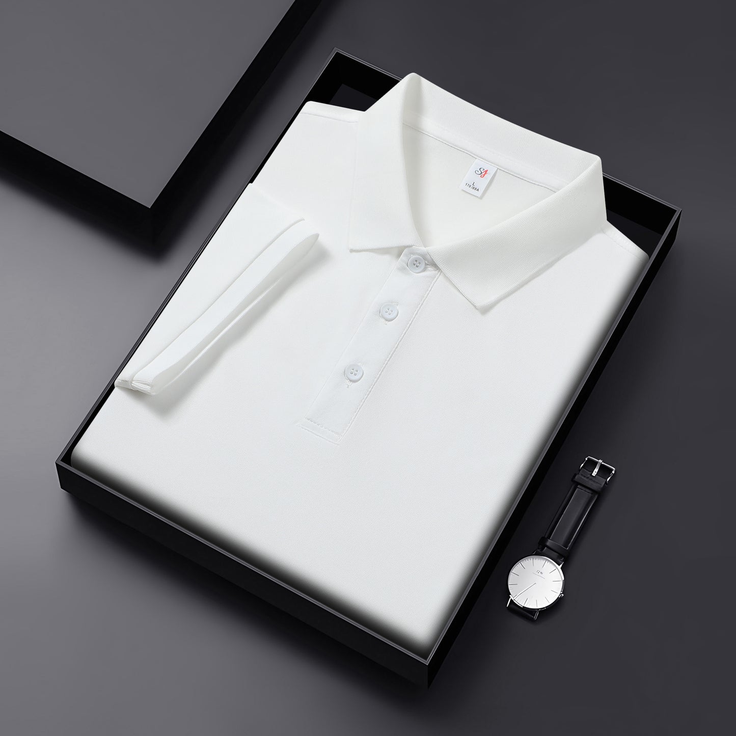 Combed Cotton Solid-Color Turn-Down Collar Polo Shirt