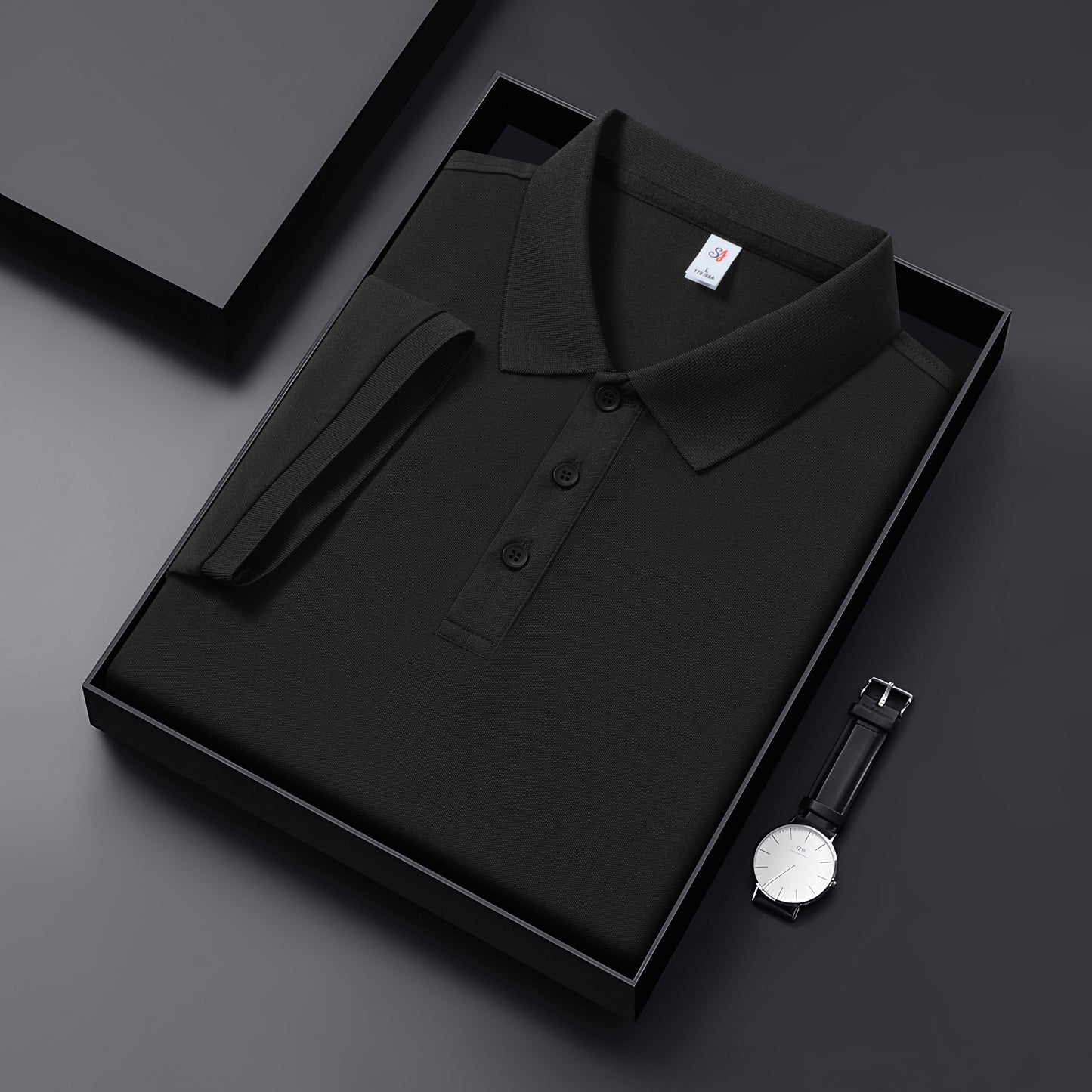 Combed Cotton Solid-Color Turn-Down Collar Polo Shirt