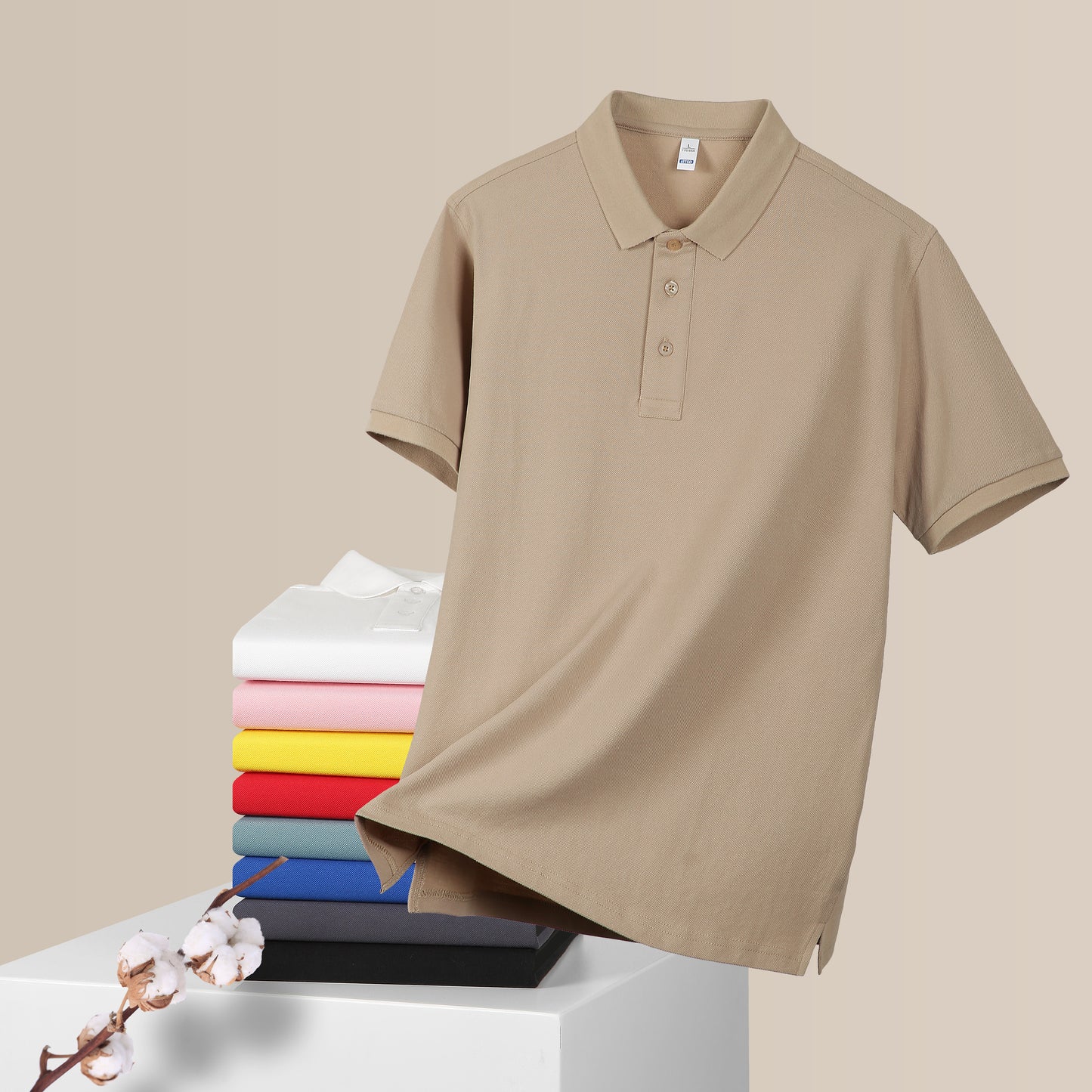 European Combed Cotton Turn-Down Collar Polo Shirt