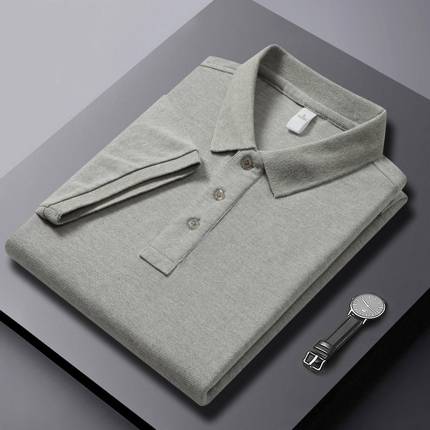 European Combed Cotton Turn-Down Collar Polo Shirt