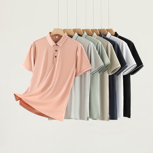 Nylon/Spandex Waffle-Knit Cool-Touch Polo shirt